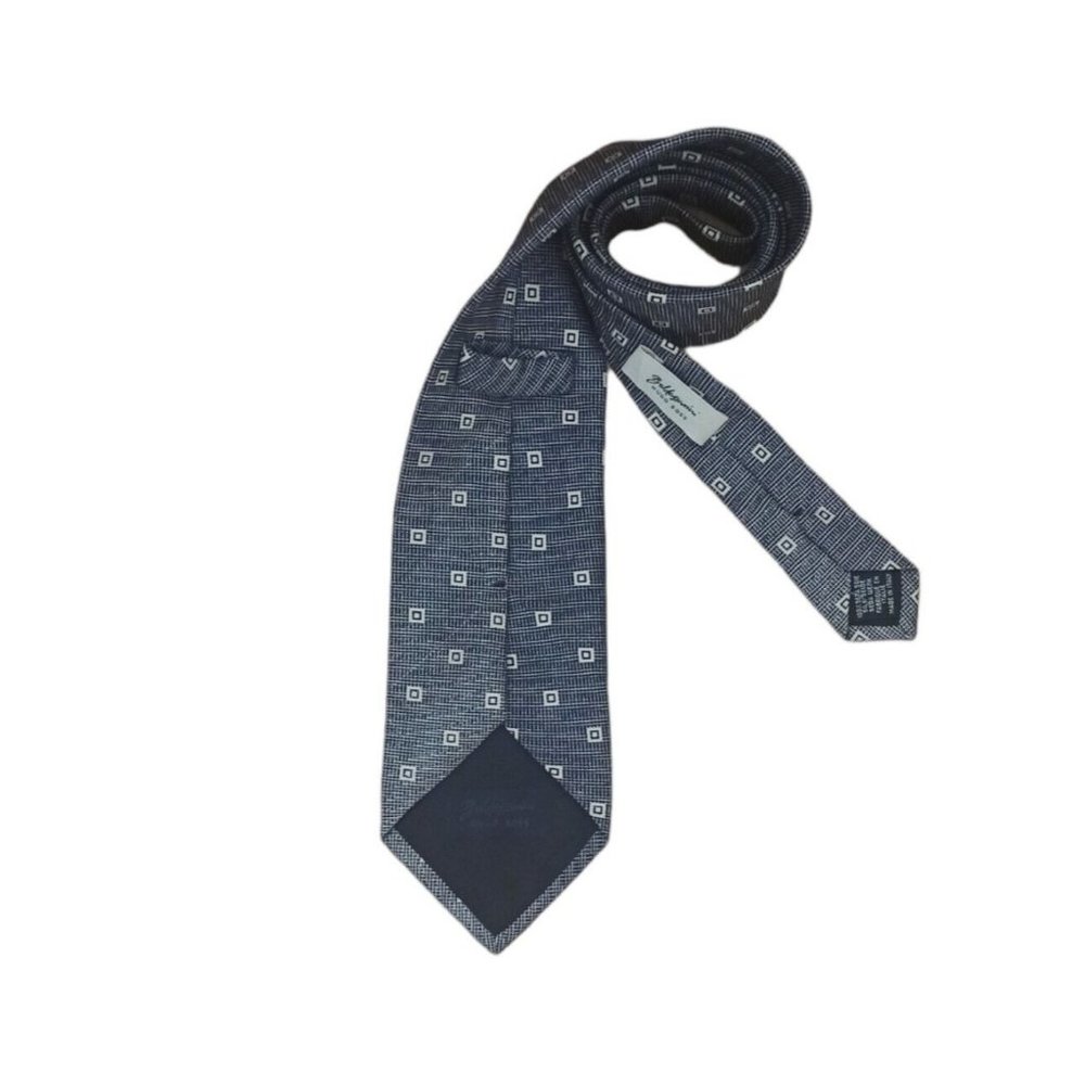 BALDESSARINI HUGO BOSS Gray Geometric Silk Tie ITALY 61"/ 3.7" EC - Picture 3 of 10